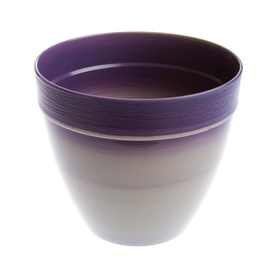 Plastmasas puķu pods Plasticotto Touch, 30cm, pelēks/violets
