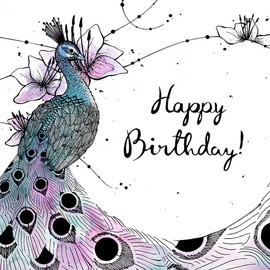 Clear Creations Peacock Birthday Card CL2502