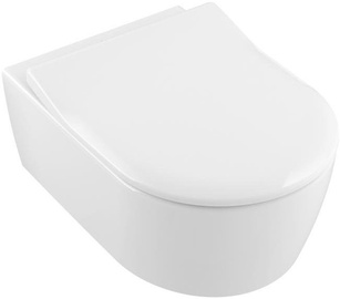 Sienas tualete Villeroy & Boch Avento Rimless, ar vāku, 370x530 mm