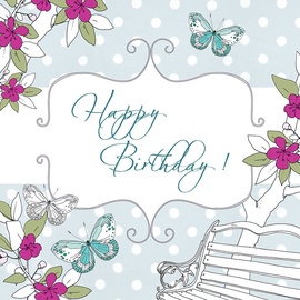 Clear Creations Garden Bench Birthday Card CL1504