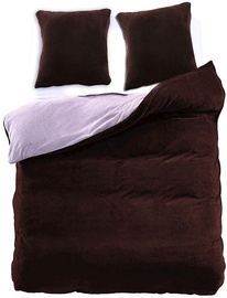 DecoKing Furry 09 Bedding Set Brown/Steel 200x220/80x80 2pcs
