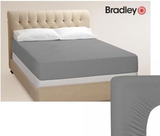 Bradley Trikotāžas palags ar gumiju, 90 x 200 cm, pelēka