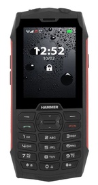 Mobiiltelefon MyPhone Hammer 4, must/punane, 64MB/64MB