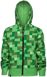 Jinx Minecraft Creeper No Face Premium Zip-Up Hoodie Green XL