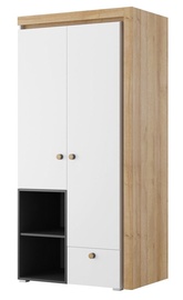 Szynaka Meble Riva 02 Wardrobe White/Black/Oak