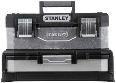 Ящик для инструментов Stanley, 54.5 см x 33.5 см x 28 см, черный/серый