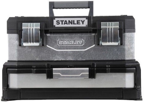 Tööriistakast Stanley, 54.5 cm x 33.5 cm x 28 cm, must/hall