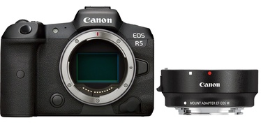 Süsteemne fotoaparaat Canon EOS R5 Body + Mount Adapter EF-EOS R Black