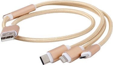 Cablexpert USB 3-in-1 Charging Cable CC-USB2-AM31-1M Gold