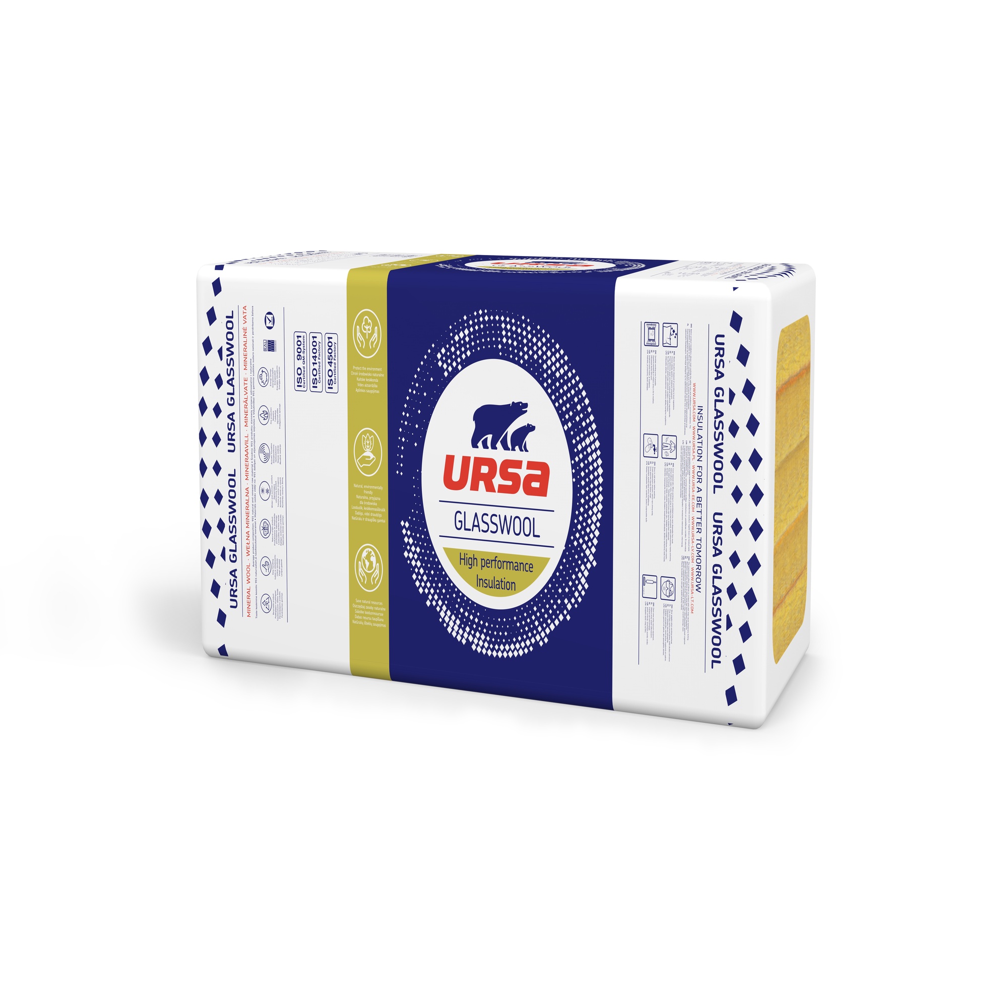 Stiklo vata Ursa, 125 cm x 56.5 cm x 5 cm - Senukai.lt