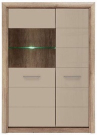 Vitrīna Koen 2, smilškrāsas/ozola, 98.5 cm x 40 cm x 138 cm