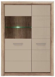 Black Red White Koen 2 Glass-Door Cabinet Monument Oak/Gray Sand Gloss