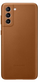 Samsung Leather Back Case For Samsung Galaxy S21 Plus Brown