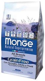Sausā suņu barība Monge BWild Grain Free Adult with Anchovies Potatoes and Peas, zivs/kartupeļi, 2.5 kg
