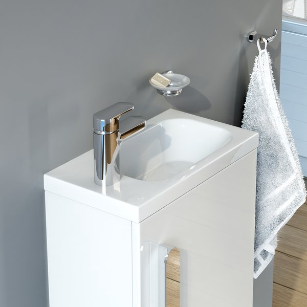 Vannas istabas izlietne Ravak Chrome 400 R, kompozītmateriāls, 220 mm x 400 mm x 120 mm