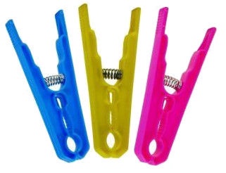 Sauber Laundry Pegs Plastic 20PCS Pink/Yellow/Blue