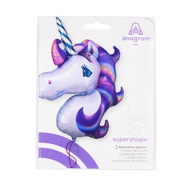 Fooliumist õhupall Anagram Super Shape Unicorn, violetne