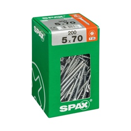 Puidukruvi Spax T20, 5 x 70 mm, valge, 200 tk