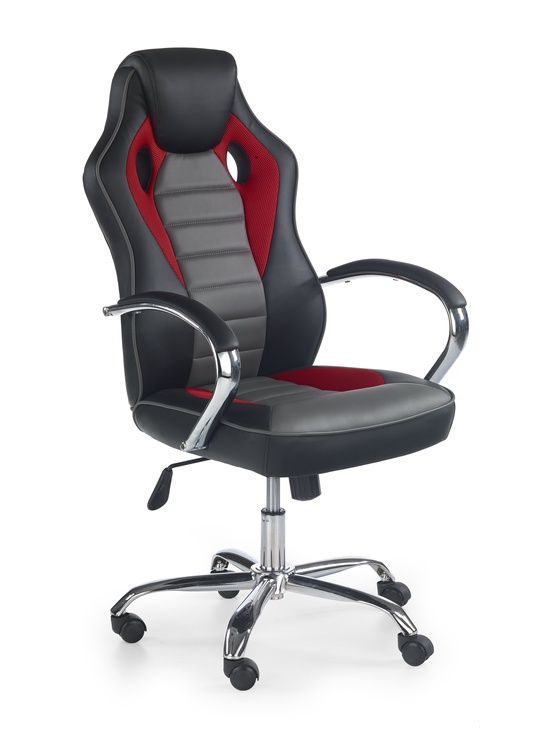 Офисный стул Scroll V-CH-SCROLL-FOT-CZERWONY, 48 x 61 x 109 - 119 см, черный/красный/серый