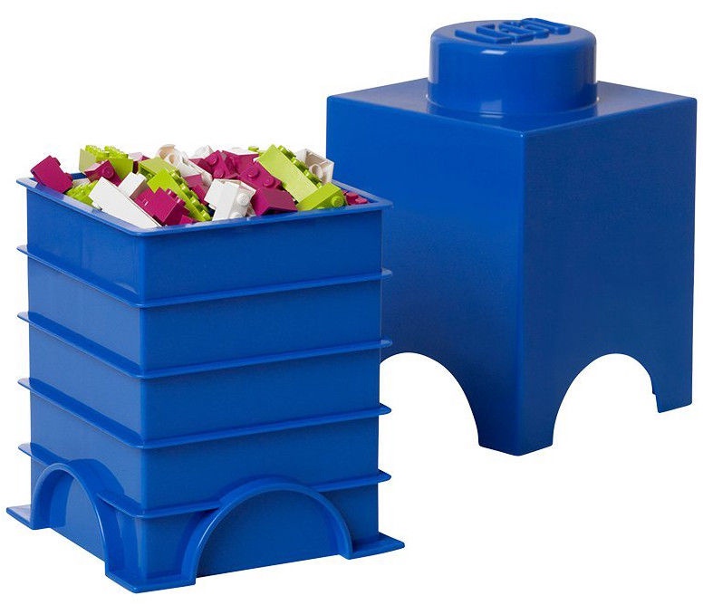 Mantu kaste LEGO® Storage Brick 1, 1.2 l, zila, 12.5 x 12.5 x 18 cm