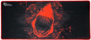 Hiirematt White Shark Abysal Mirror, 35 cm x 80 cm x 0.3 cm, must/punane