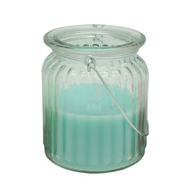 SN Diana Candle In Glass Jar With Handle 7.8x9cm Light Blue