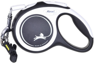 Automātiskā pavada Flexi New Comfort, balta/melna, 3 m
