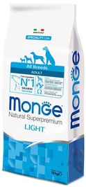 Сухой корм для собак Monge ALL BREEDS Adult Light, лосось, 12 кг