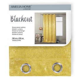 Ночные шторы AmeliaHome Blackout Veras, золотой/желтый, 140 см x 250 см