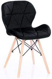 Homede Silla Chairs Velvet 4pcs Black