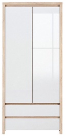 Black Red White Kaspian Wardrobe 90x200cm Sonoma Oak/White