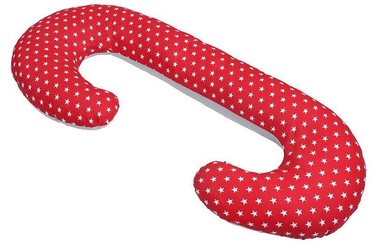 Lulando Type C Crescrnt Shaped Nursing Pillow Grey/Red Stars