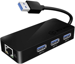 Raidsonic Adapter RJ-45 / USB / USB x3 Black