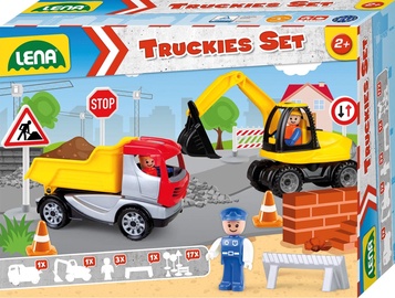 Transporta rotaļlietu komplekts Lena Truckies Set Construction Site, daudzkrāsaina