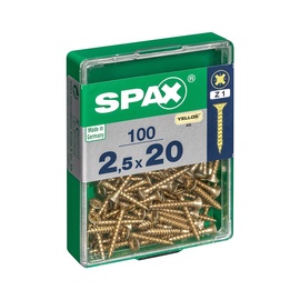 Medsraigčiai Spax, 2,5 x 20 mm, ZN, PZ1, 100 vnt.