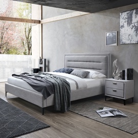 Кровать двухместная Home4you Celine + Harmony Duo K2886, 160 x 200 cm, бежевый, с матрасом, с решеткой