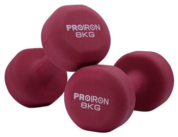 ProIron Neoprene Dumbbell Set Red Wine 2x8kg
