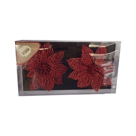 Eglutės žaisliukas Glitter Flowers Red, 2 vnt.