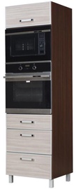 Virtuves skapītis Bodzio Ola High Rise Oven Microwave 60 Nut Latte, 600x590x2070 mm