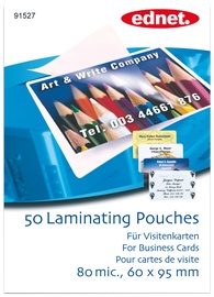EDNET Laminating Pouches for Business Cards 50pcs