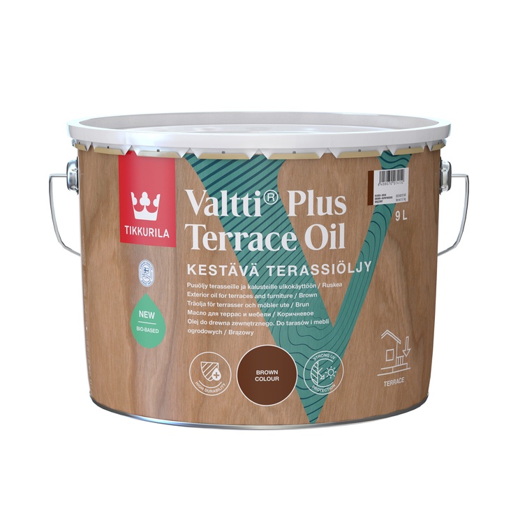 Древесное масло Tikkurila Valtti Plus Terrace Oil, коричневый, 9 l