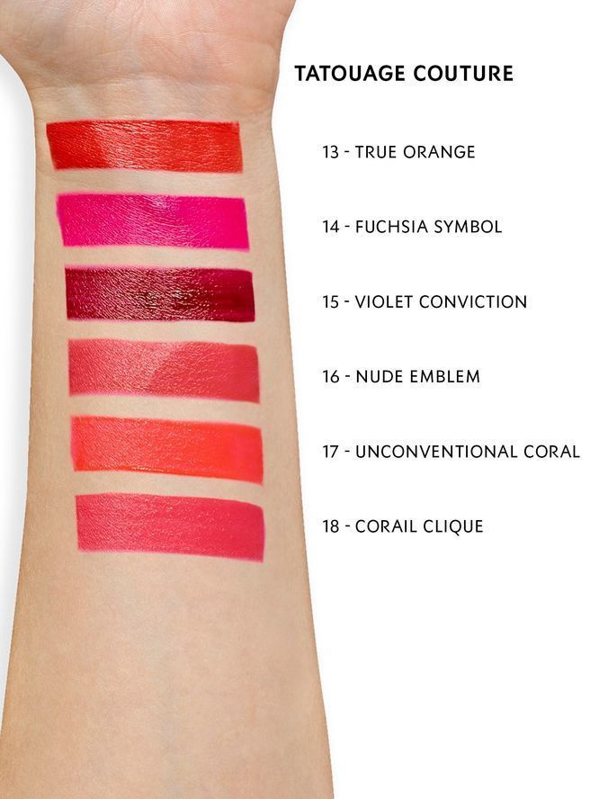 ysl tatouage couture matte stain swatches