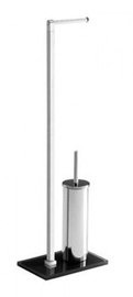 Gedy Maine Toilet Paper Holder And Brush Stand Chrome/Black 7832-14