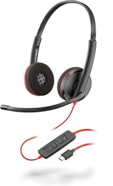 Laidinės ausinės Plantronics Blackwire 3220 Duo, juoda