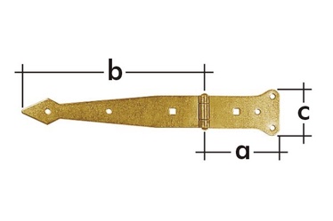 Eņģes vārtiem Domax 612301/816301, 300 mm, 2 mm, zelta