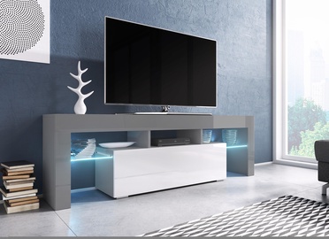 TV galds Cama Meble Toro 138, balta/pelēka, 1380x400x410 mm