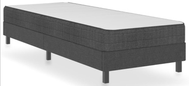 Gulta VLX Elegant 3054705, balta/tumši pelēka, 201x90.5 cm, ar matraci, ar režģi