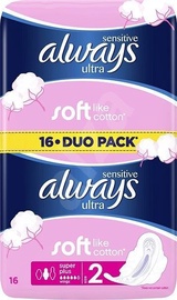 Always Pads Duo Sensitive Ultra Super 16pcs