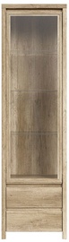 Black Red White Glass-Door Cabinet Kaspian REG1W2S Oak