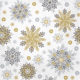 Paw Decor Collection Snowflakes Napkins 33x33cm